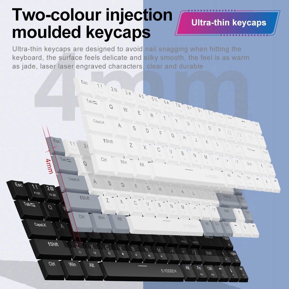 E-YOOSO A68 RGB Mini Slim USB  - Pc Gaming Pink recension och pris