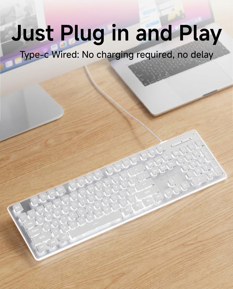 Wired USB Keyboard with White  - Pc Gaming Fullset recension och pris